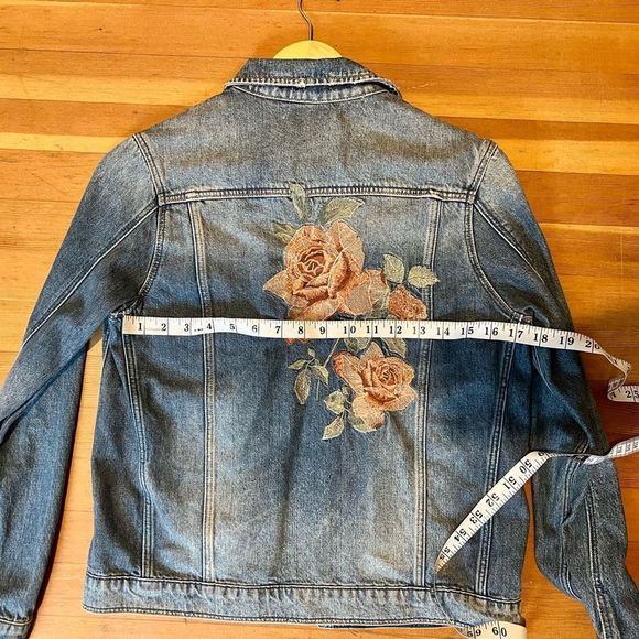 Mavi Katy bronze rose embroidered denim jacket, XS - Picture 10 of 10